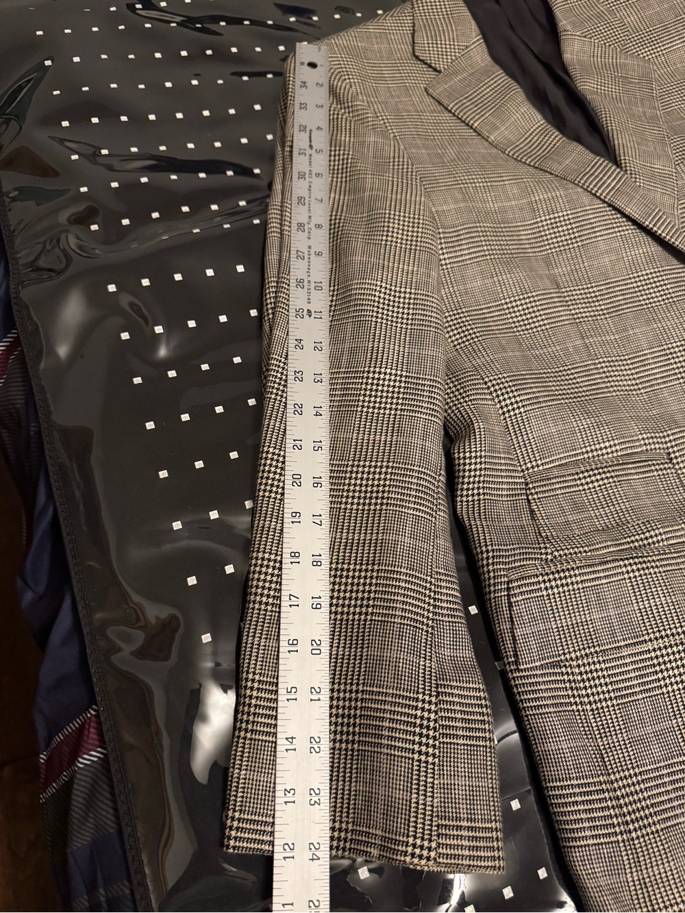 Polo by Ralph Lauren Glen Plaid Sport Coat in White/Black Wool & Flax 42L READ - Picture 13 of 16
